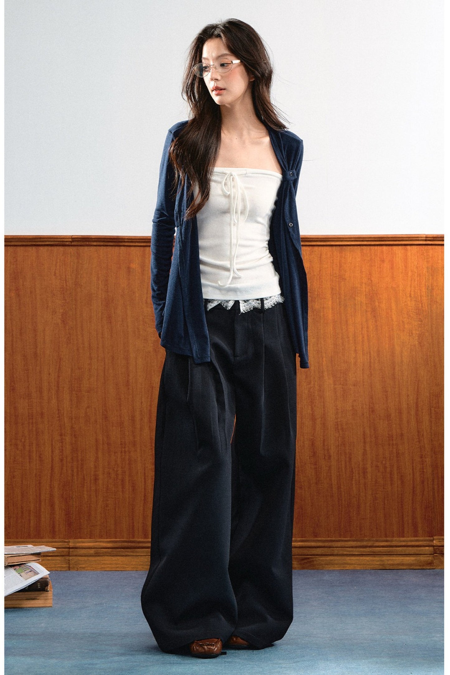 Completo cardigan a maglia e top a fascia