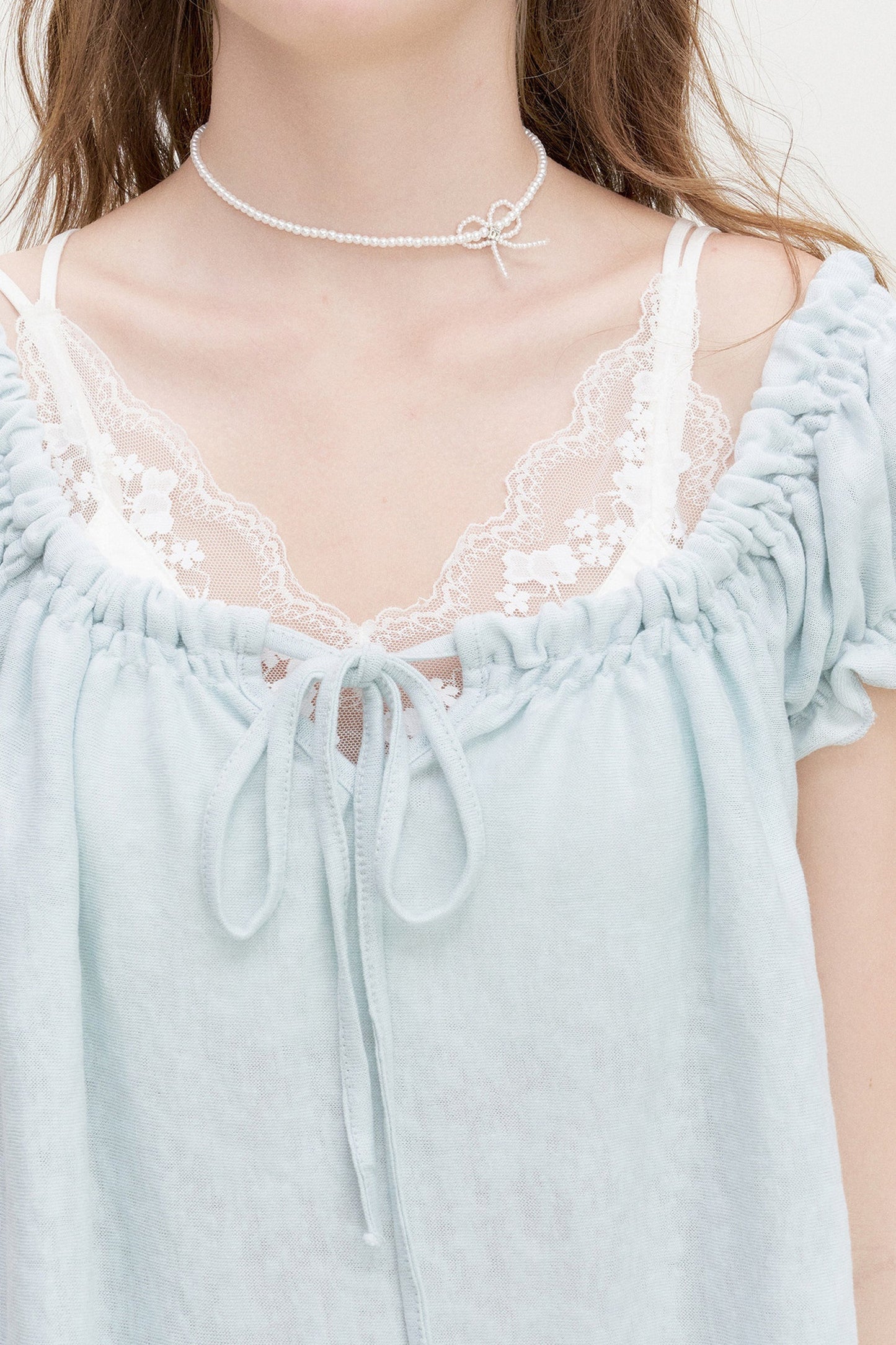 Snowflake Cotton Short-Sleeve Babydoll Top
