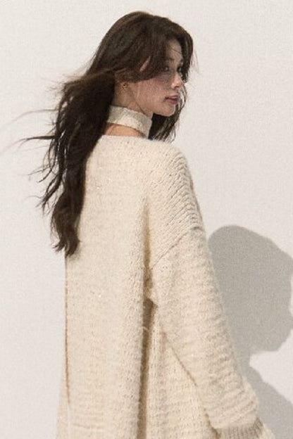 Cardigan en maille à sequins scintillants