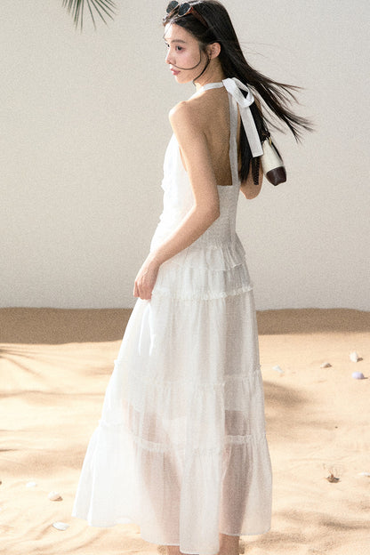 Halter Ruffled Top and Skirt Set