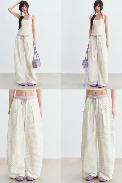 Star Print Wide Leg Pants