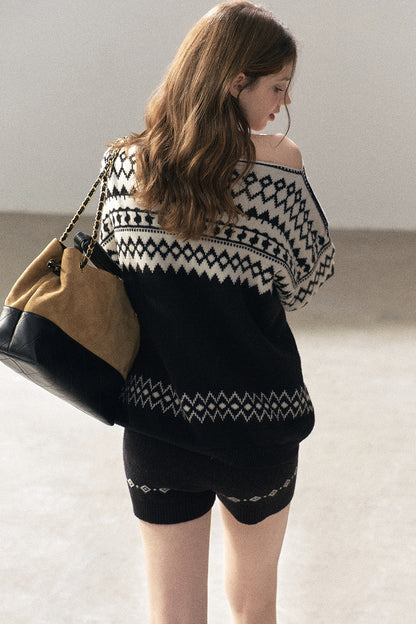 Jersey de lana australiana con motivo Fair Isle