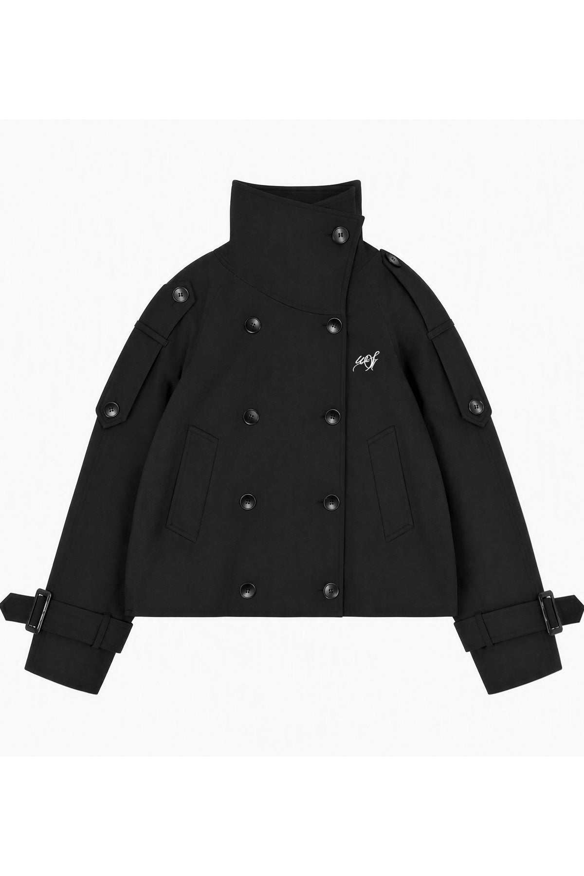 Vintage Double-Breasted Trench Coat and Cuffed Shorts Set-Up