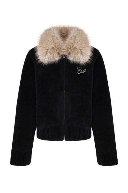 Black Faux Fur Coat