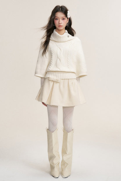 Twisted Cable Pullover Batwing Sweater
