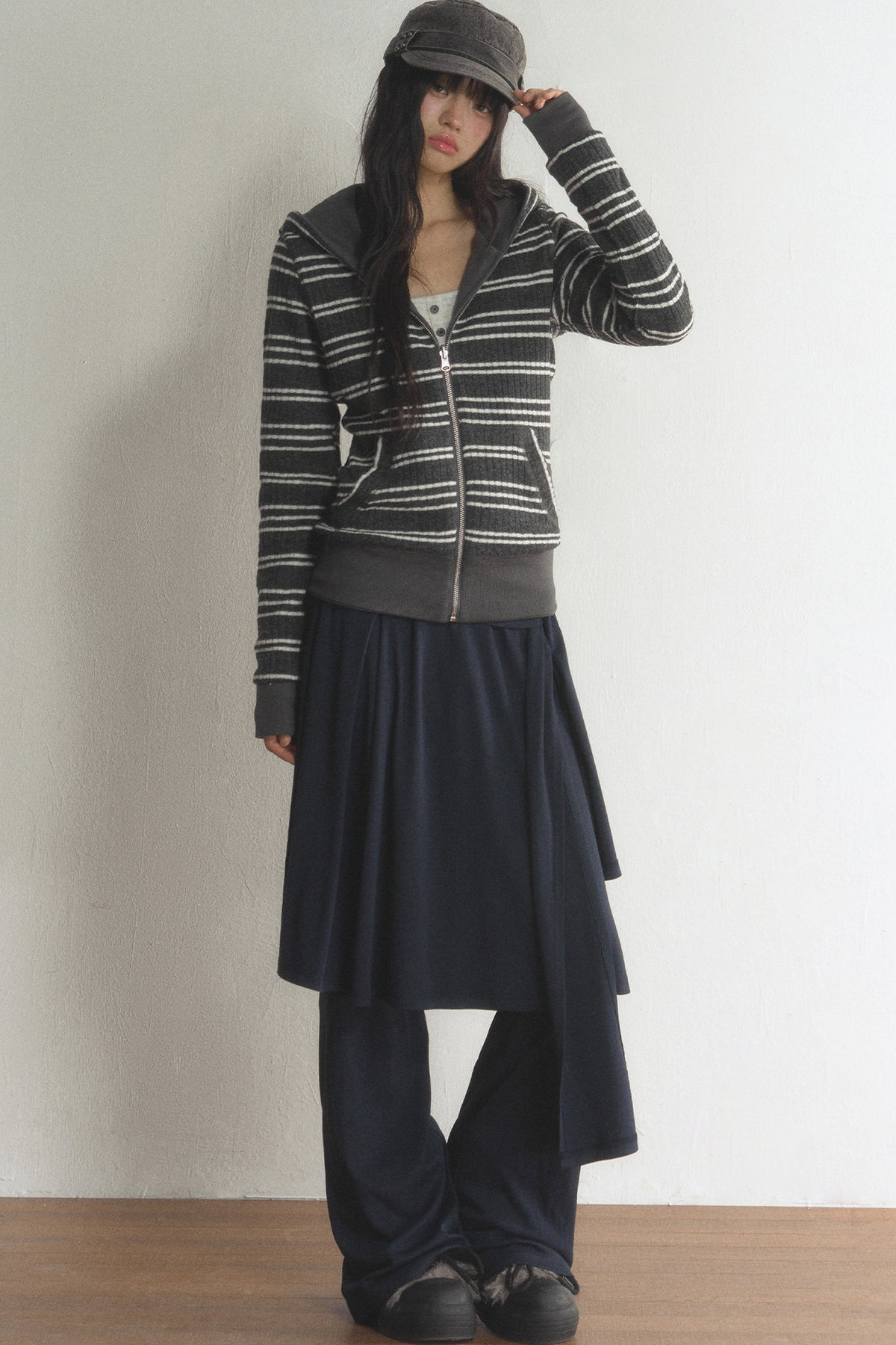 Layered Tie-Wide Leg Pants