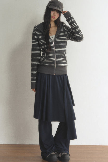 Layered Tie-Wide Leg Pants