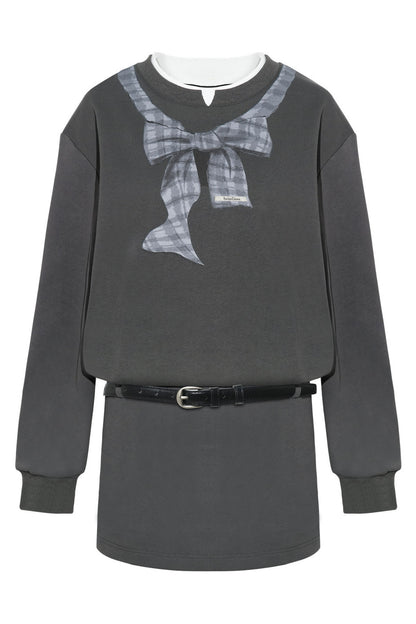 A-Linien-Kleid mit Schleifenprint