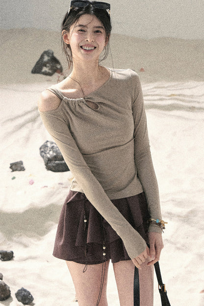 Long-Sleeve Off-Shoulder Top