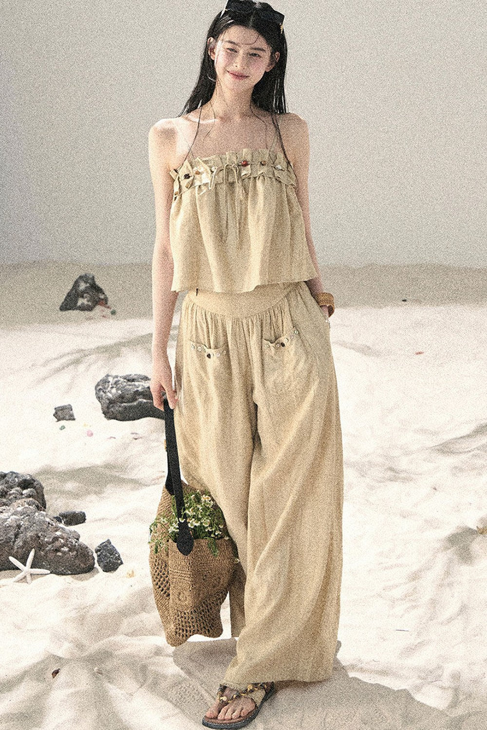 Korean Casual Camisole & Pants Set-Up