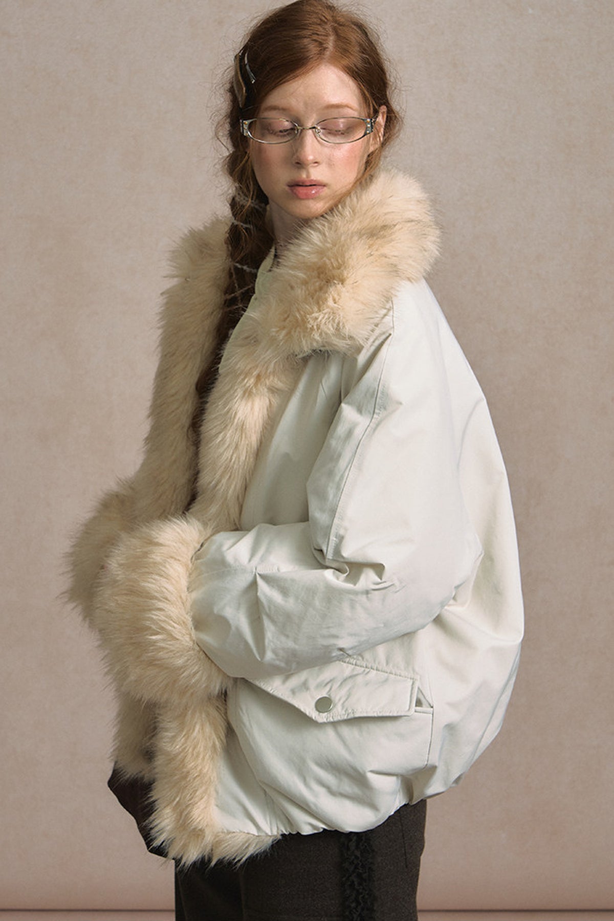 Short Fur Collar Down Jacket