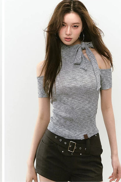 gilet en maille réversible à lacets