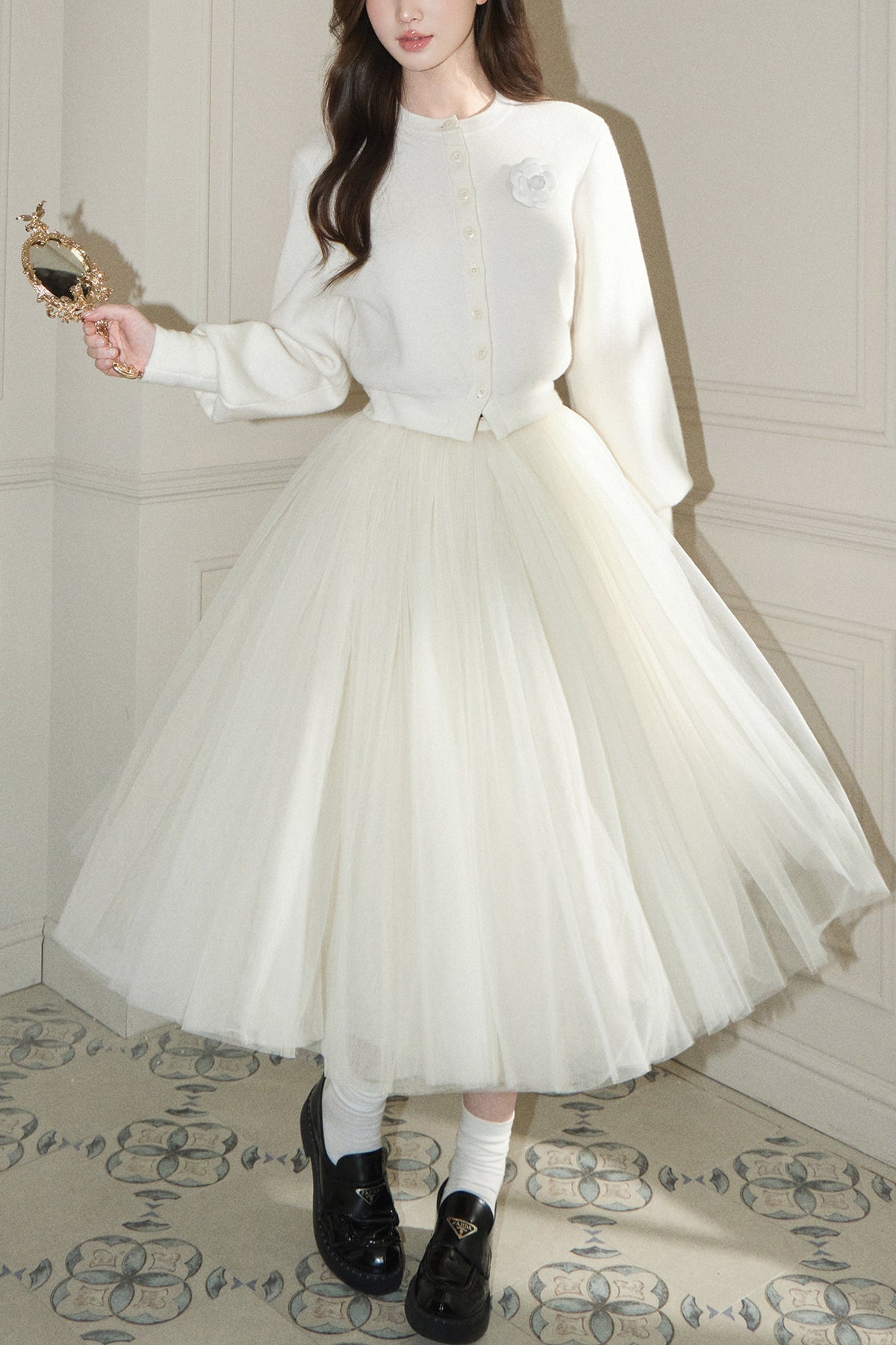 White Mesh Tutu Skirt