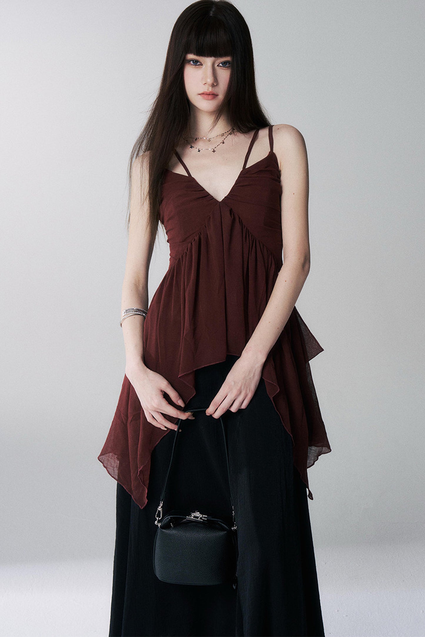 Red Camisole Music Festival Top Set-Up