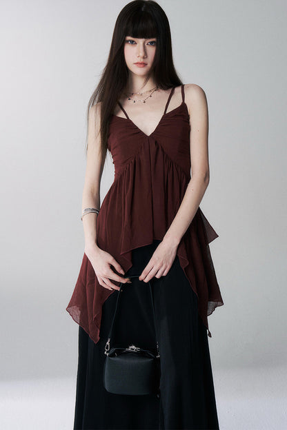Red Camisole Music Festival Top Set-Up