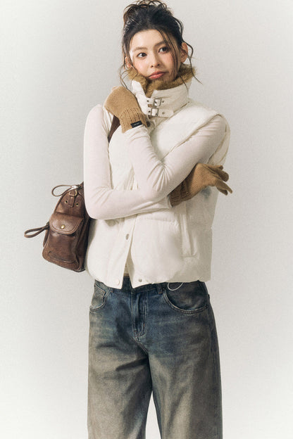 Stand Collar Padded Vest