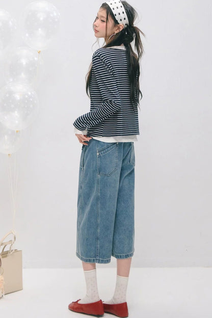 Layered Fake Two-Piece Tencel Wool Top