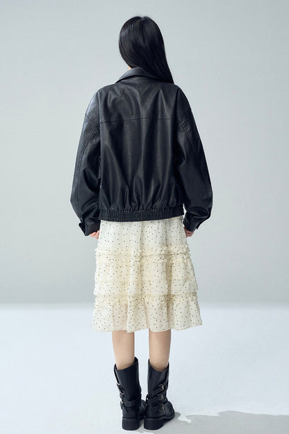 Short Black Leather Jacket