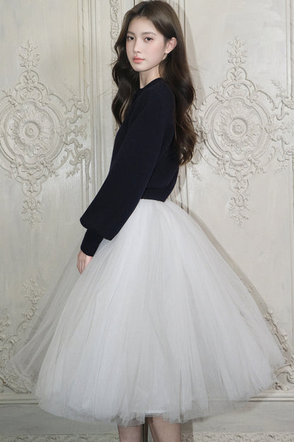 White Mesh Tutu Skirt