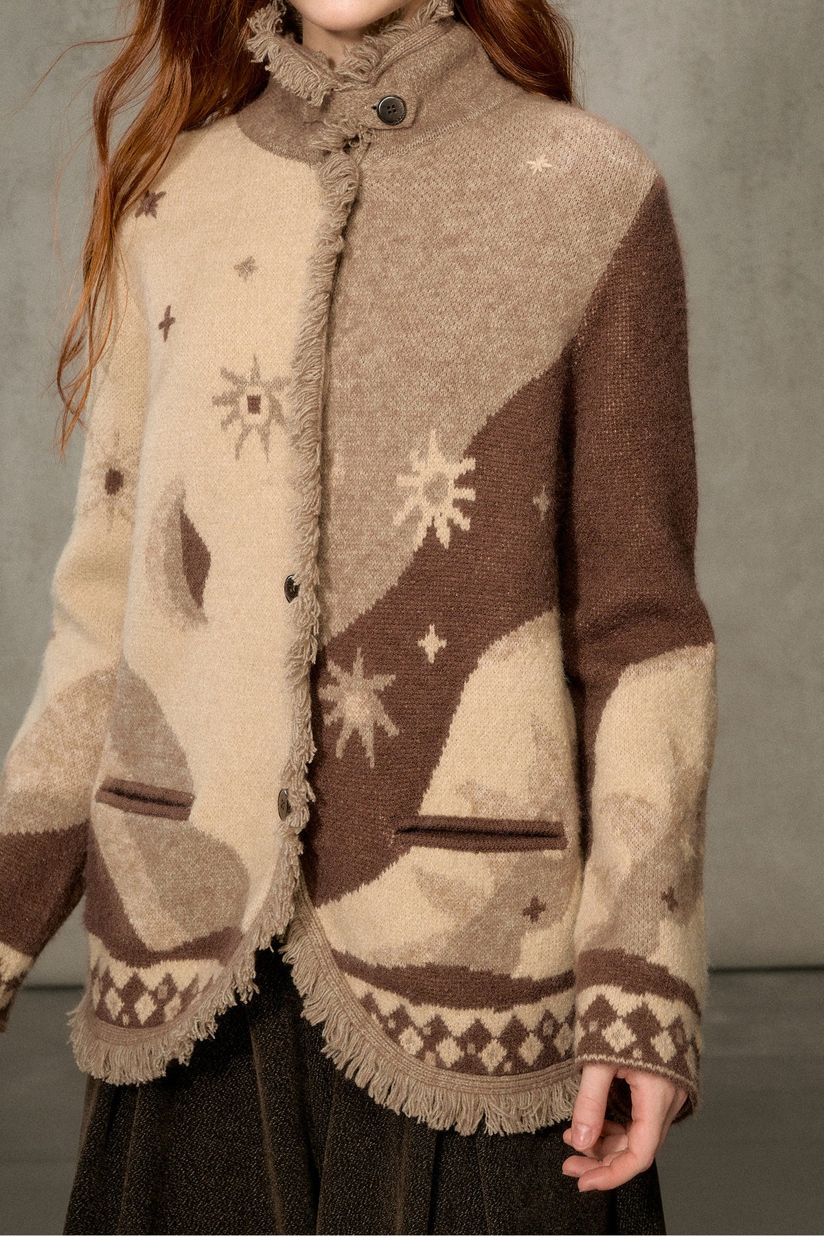 Jacquard Knit Cardigan