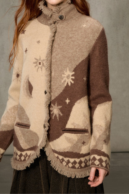 Jacquard Knit Cardigan