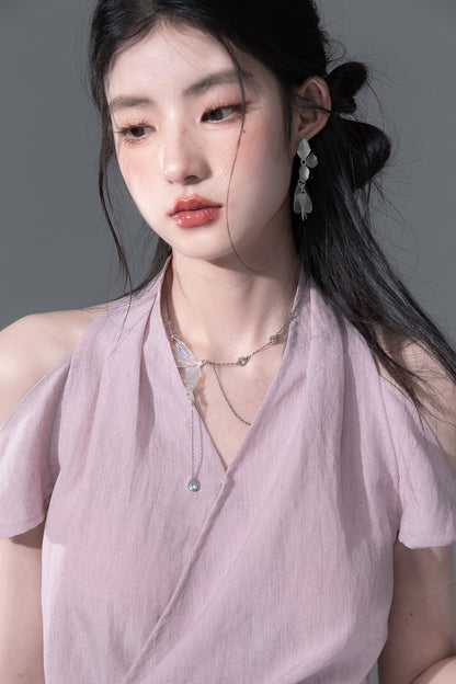 Deconstructed Lyocell Linen Top and Pants Set