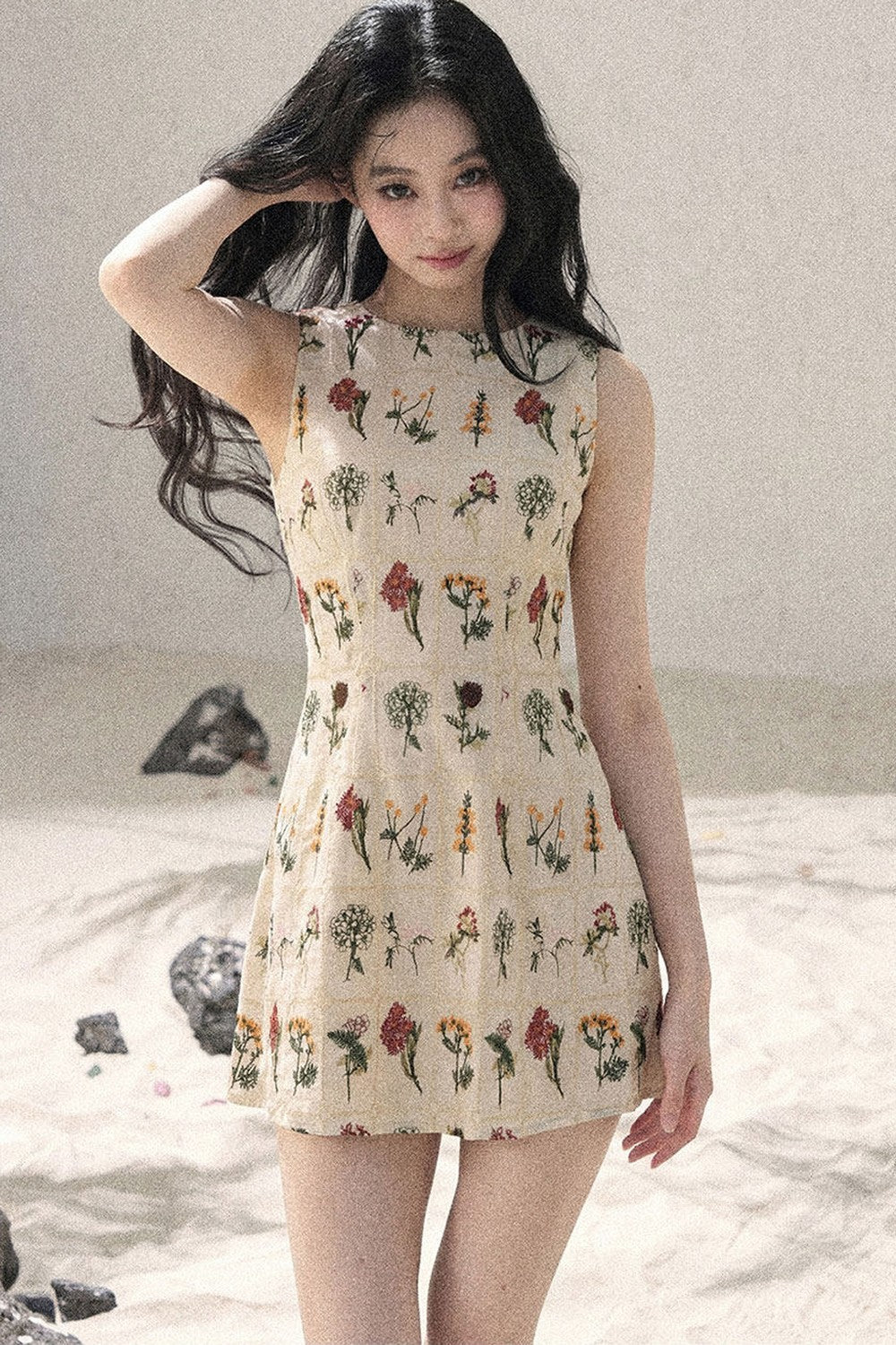 French Floral Waist Dress
