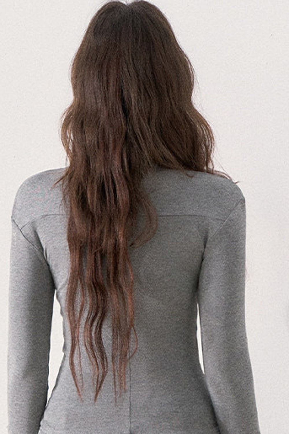Gray Layered-Look Knit Top