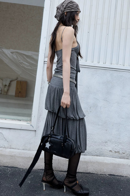Completo vintage in maglia plissettata