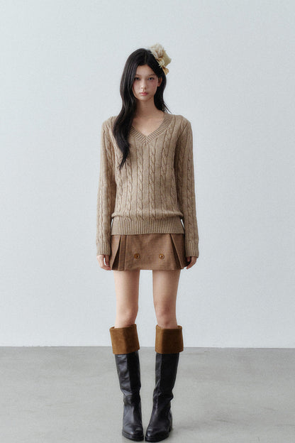 Wool Cable Knit Sweater