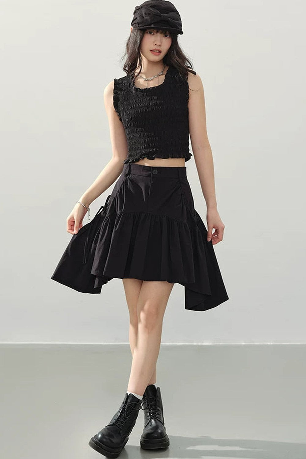 Irregular A-Line Mini Skirt