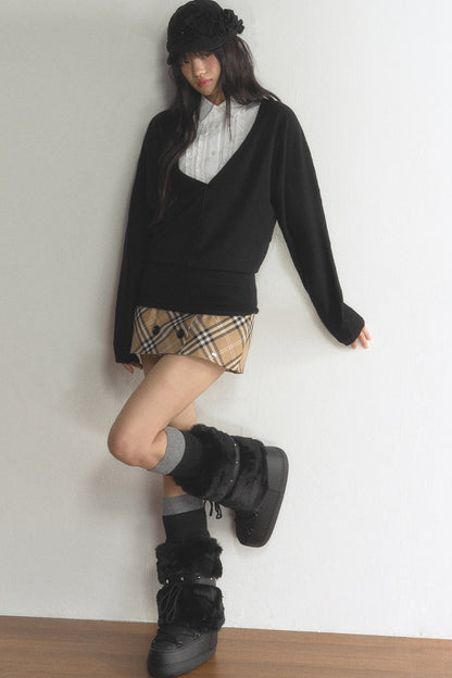 V-Neck Pullover Cardigan