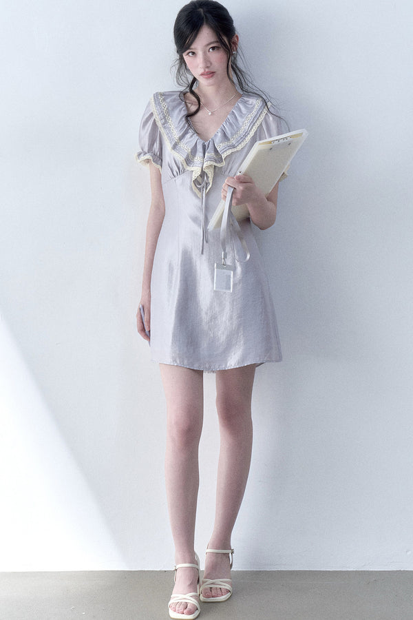 Moonlight Ruffled Puff Sleeve Dress