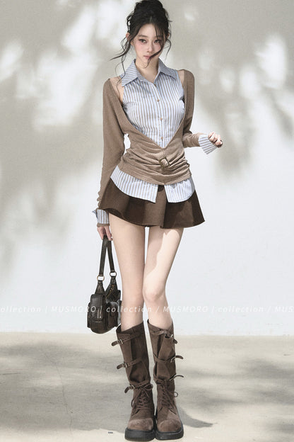 Elastic Waist A-Line Skirt