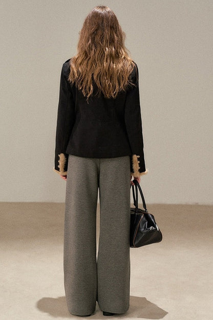 High-Waisted Wide-Leg Knit Pants