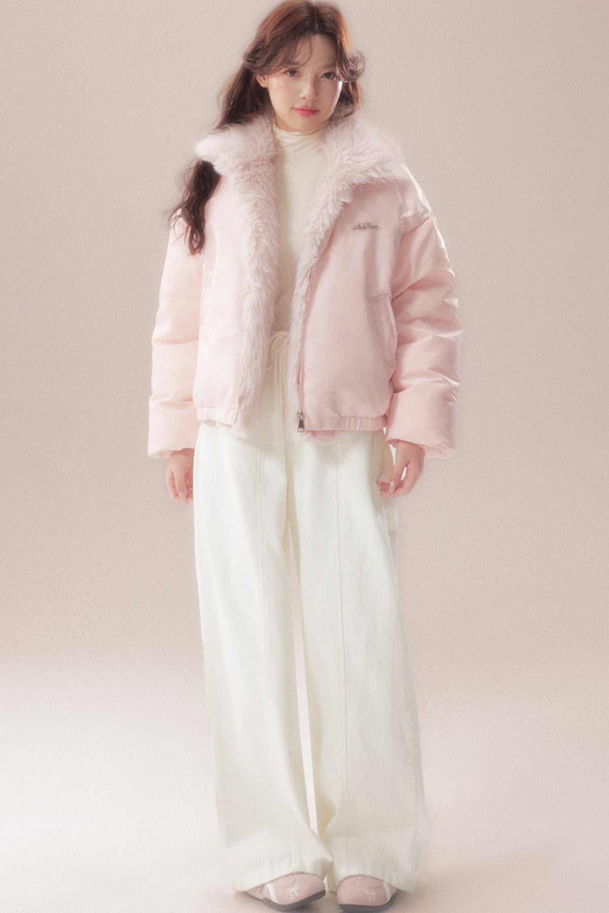 Patchwork Plush Down Jacket