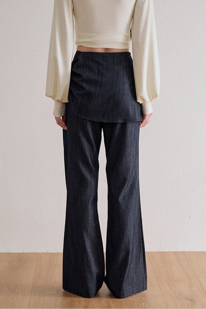 Tied Waist Wide-Leg Flared Pants
