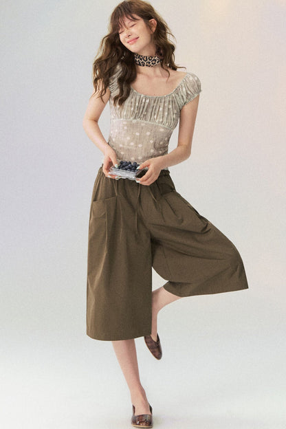Polka Dot Pleated Camisole