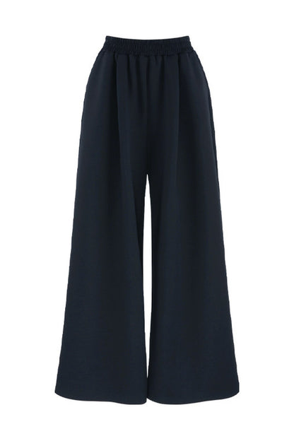 One-Shoulder Striped Sweatshirt and Wide-Leg Pants Set-Up