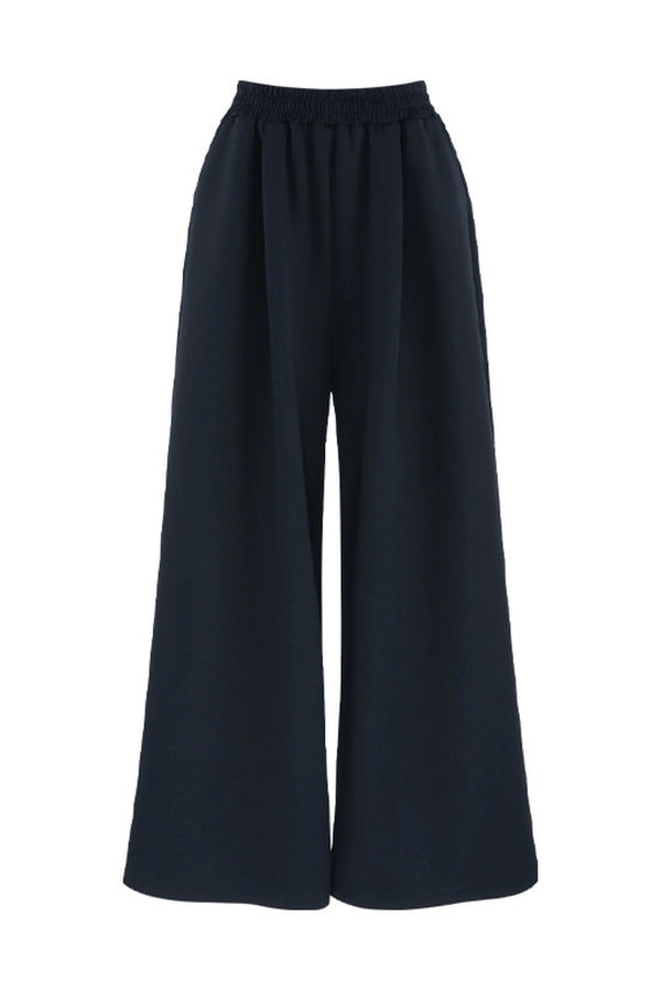 One-Shoulder Striped Sweatshirt and Wide-Leg Pants Set-Up