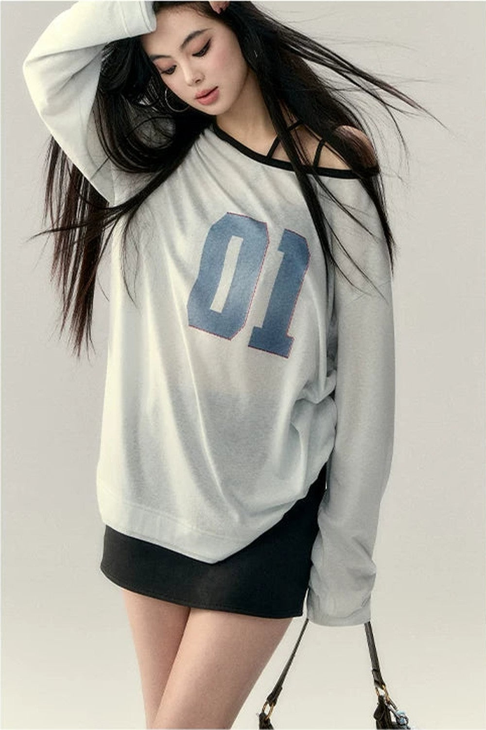Color Block Letter Print Top Set-Up