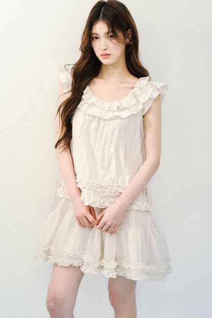 Rose Ruffled A-Line Dress