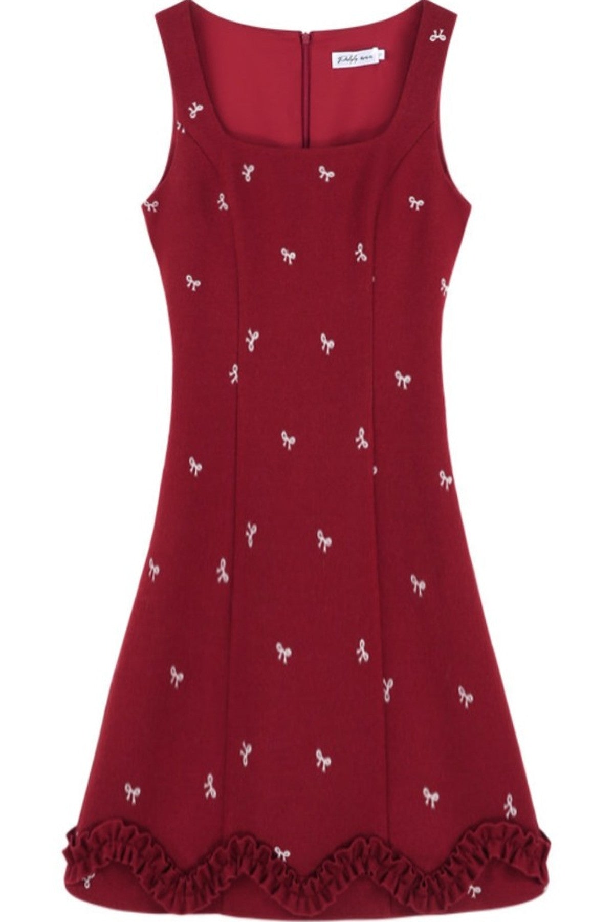 Red Sleeveless Dress and Apricot Top Set-Up