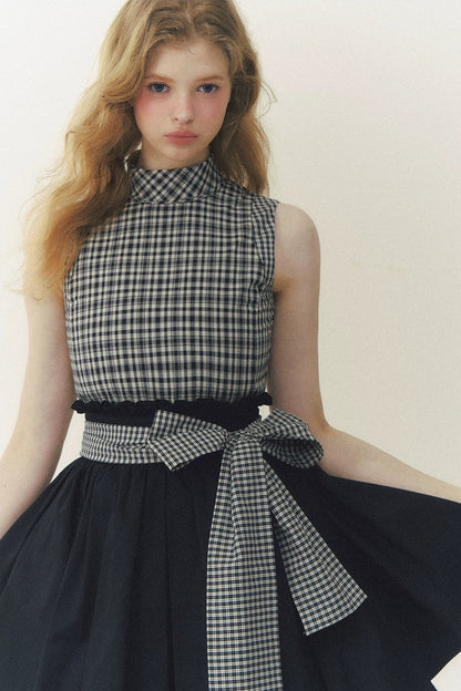 Princess Diary Plaid Puffy Dress