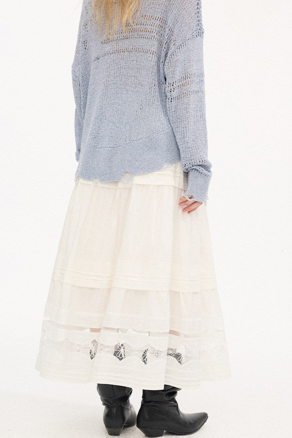 Elegant Lace A-Line Skirt