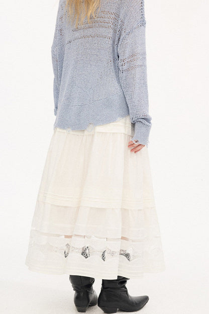 Elegant Lace A-Line Skirt