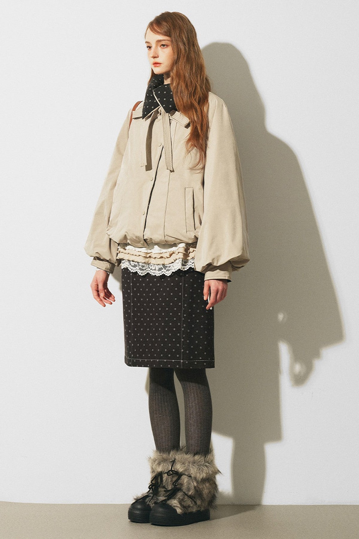 Reversible Polka Dot Bow Down Jacket