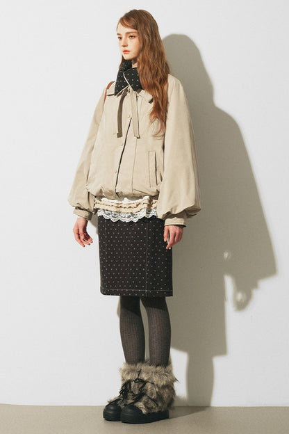 Reversible Polka Dot Bow Down Jacket