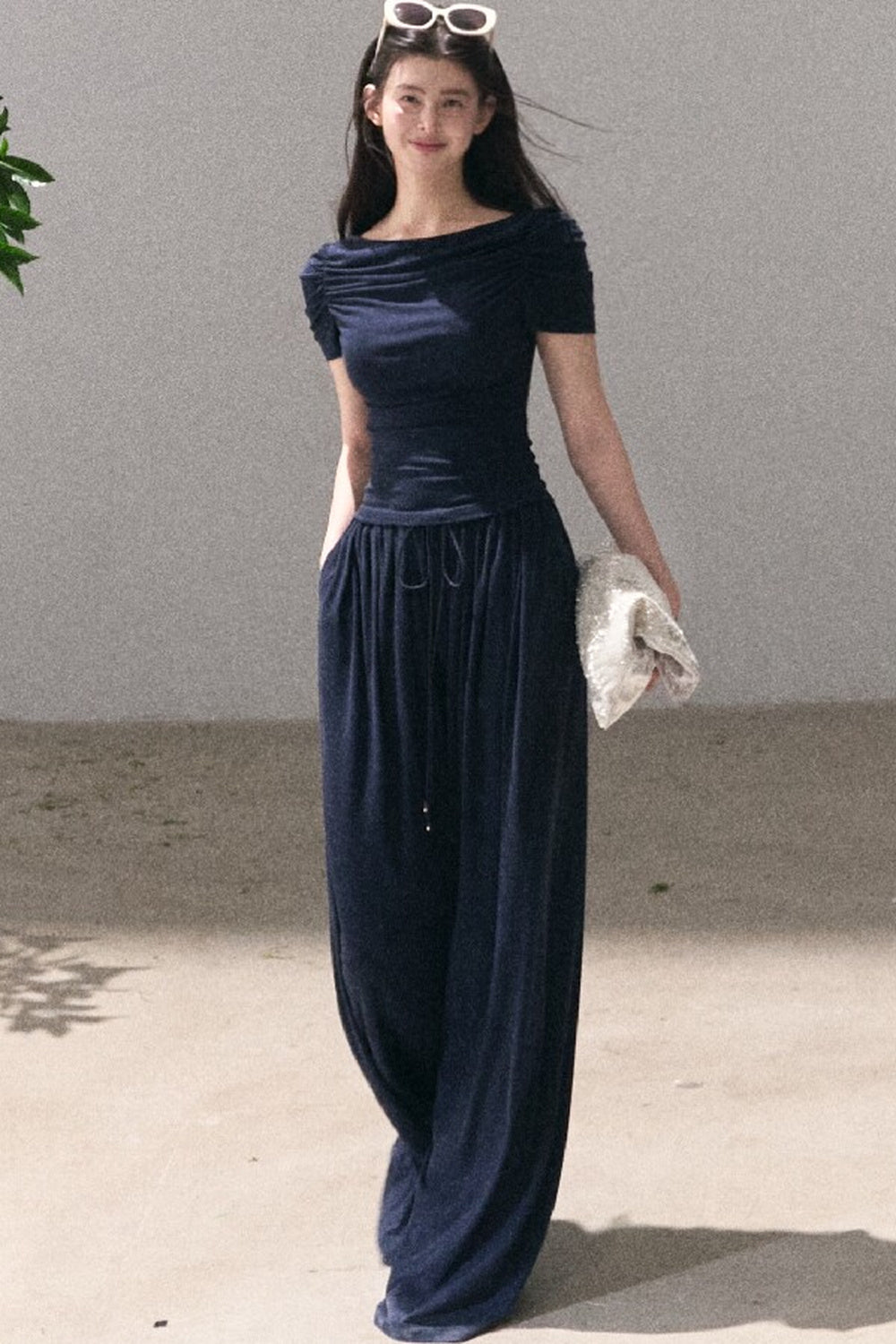 Lyocell Off-Shoulder Two-Piece Set-Up