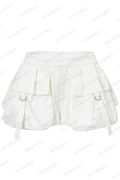 Vintage Puff Cargo Skirt Pants